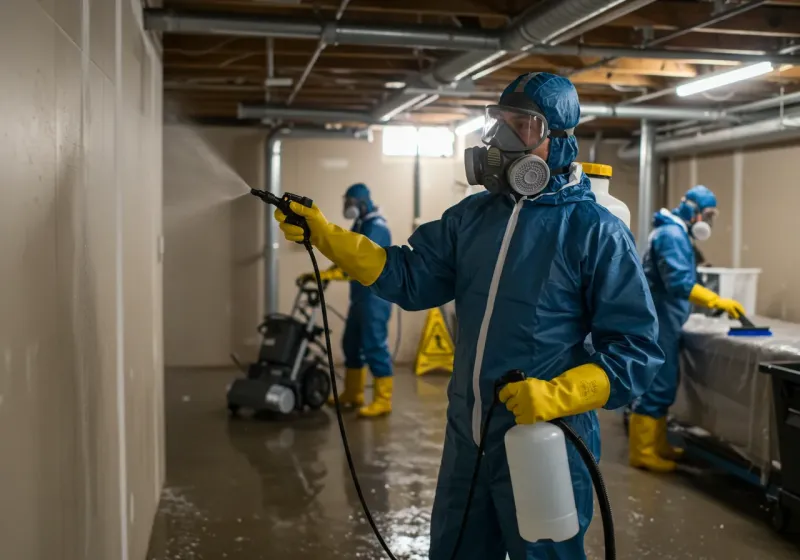 Basement Sanitization and Antimicrobial Treatment process in Merriam Woods, MO