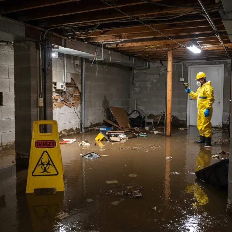 Flooded Basement Electrical Hazard in Merriam Woods, MO Property