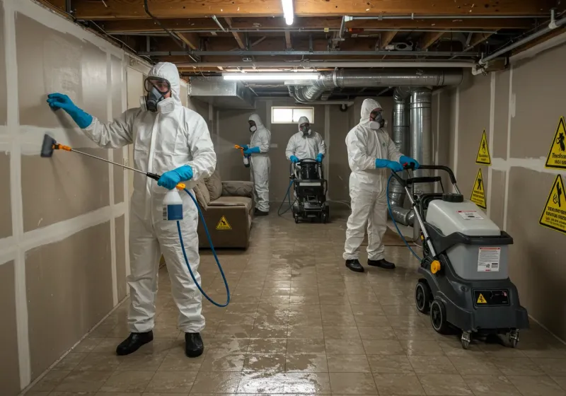 Basement Moisture Removal and Structural Drying process in Merriam Woods, MO